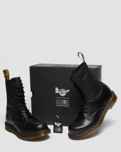 Dr. Martens Tall And Knee High Boots|Boots*1490 / 1461 MM6 Leather Lace Up Boots in Black Black — VINTAGE SMOOTH+VIRGINIA