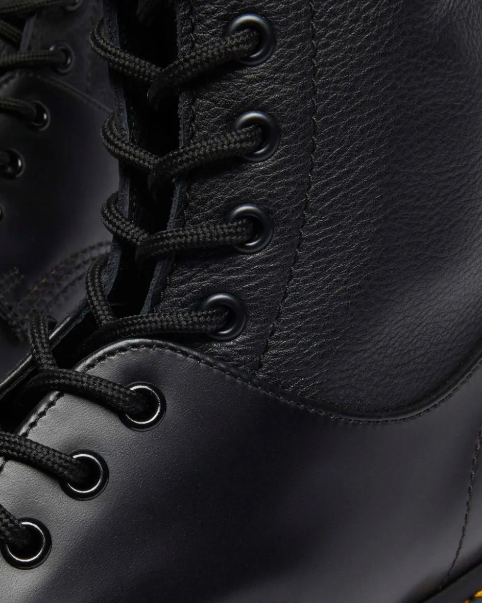 Dr. Martens Tall And Knee High Boots|Boots*1490 / 1461 MM6 Leather Lace Up Boots in Black Black — VINTAGE SMOOTH+VIRGINIA