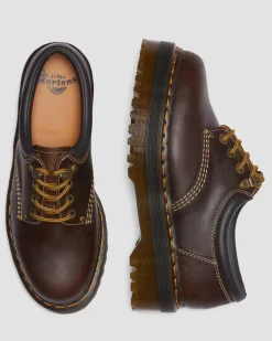 Dr. Martens Originals|Stand Tall: Platform Shoes*8053 Arc Crazy Horse Leather Platform Casual Shoes in Dark Brown Dark Brown — Crazy Horse