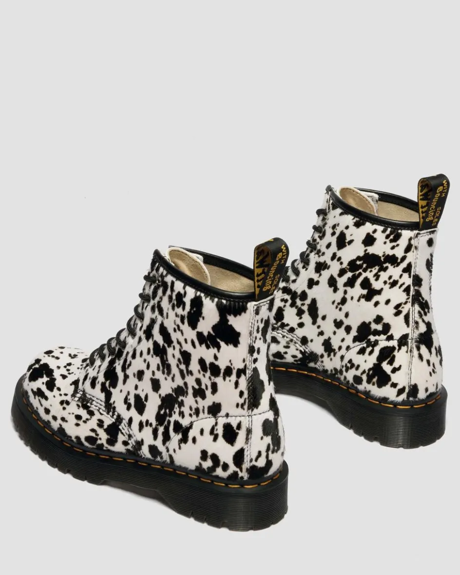 Dr. Martens New And Featured|Boots*1460 Bex Dalmatian Hair On Leather Boots in Cream & Black Cream & Black — Dalmatian Print Hair On