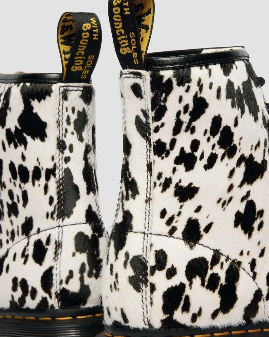 Dr. Martens New And Featured|Boots*1460 Bex Dalmatian Hair On Leather Boots in Cream & Black Cream & Black — Dalmatian Print Hair On