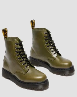 Dr. Martens Last Chance Styles|Last Chance Styles*1460 Bex Eclipse Soft Leather Boots in OLIVE GREEN