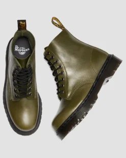 Dr. Martens Last Chance Styles|Last Chance Styles*1460 Bex Eclipse Soft Leather Boots in OLIVE GREEN