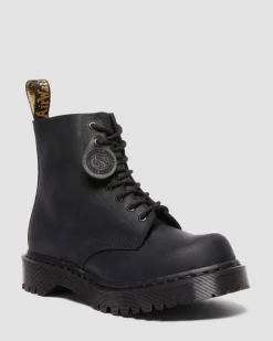 Dr. Martens Last Chance Styles|Last Chance Styles*1460 Bex Made In England Bump Toe Leather Boots in Black Black — Wax Commander