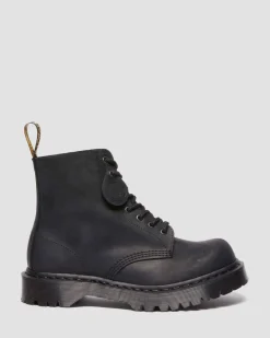 Dr. Martens Last Chance Styles|Last Chance Styles*1460 Bex Made In England Bump Toe Leather Boots in Black Black — Wax Commander