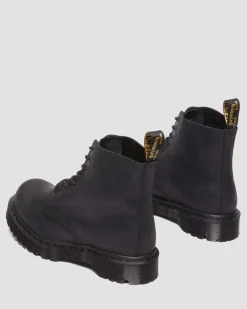 Dr. Martens Last Chance Styles|Last Chance Styles*1460 Bex Made In England Bump Toe Leather Boots in Black Black — Wax Commander