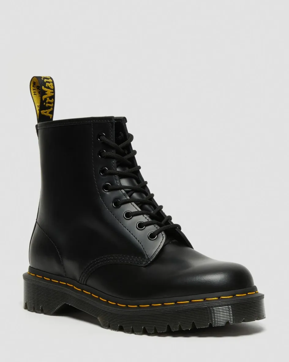 Dr. Martens Originals|New And Featured*1460 Bex Smooth Leather Lace Up Boots in Black Black — Smooth Leather