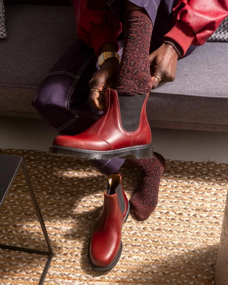 Dr. Martens New And Featured|Boots*2976 Classic Calf Leather Chelsea Boots in Burgundy Burgundy — Classic Calf