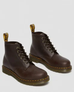 Dr. Martens Last Chance Styles*101 Crazy Horse Leather Ankle Boots in Dark Brown Dark Brown — Crazy Horse