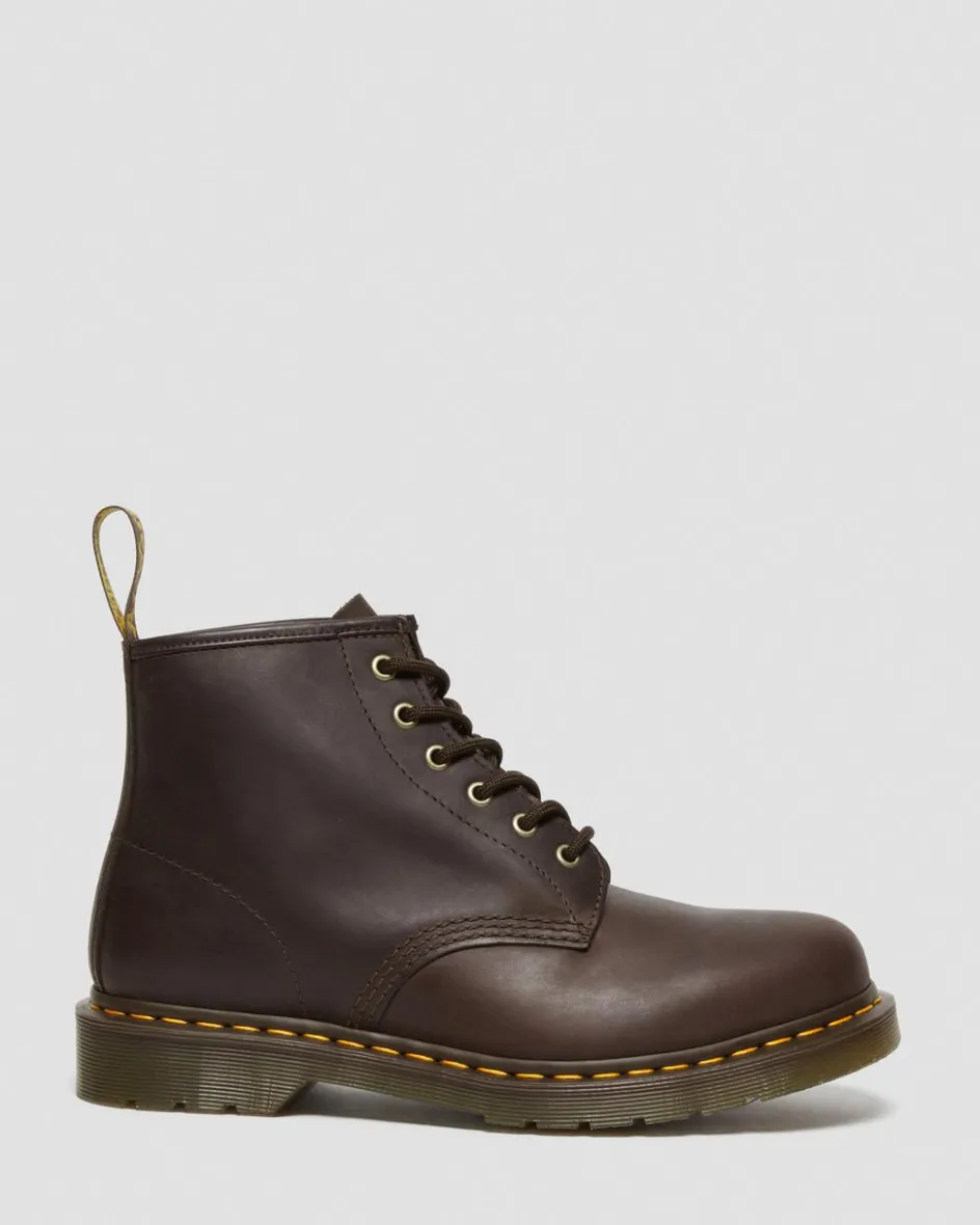 Dr. Martens Last Chance Styles*101 Crazy Horse Leather Ankle Boots in Dark Brown Dark Brown — Crazy Horse