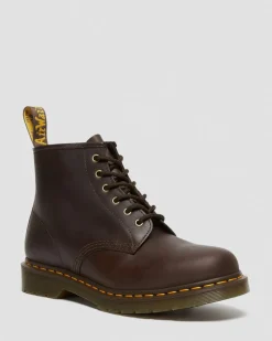 Dr. Martens Last Chance Styles*101 Crazy Horse Leather Ankle Boots in Dark Brown Dark Brown — Crazy Horse
