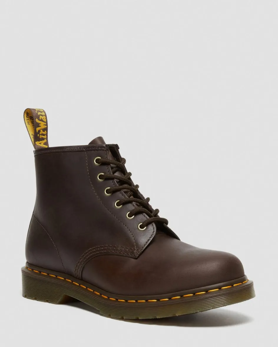 Dr. Martens Last Chance Styles*101 Crazy Horse Leather Ankle Boots in Dark Brown Dark Brown — Crazy Horse