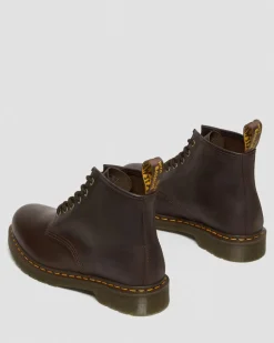 Dr. Martens Last Chance Styles*101 Crazy Horse Leather Ankle Boots in Dark Brown Dark Brown — Crazy Horse