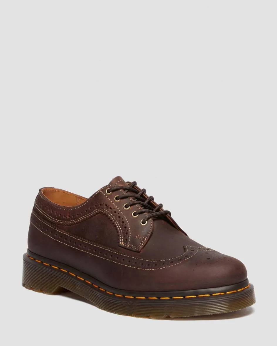 Dr. Martens Shoes|Shoes*3989 Crazy Horse leather brogue shoes in Dark Brown Dark Brown — Crazy Horse
