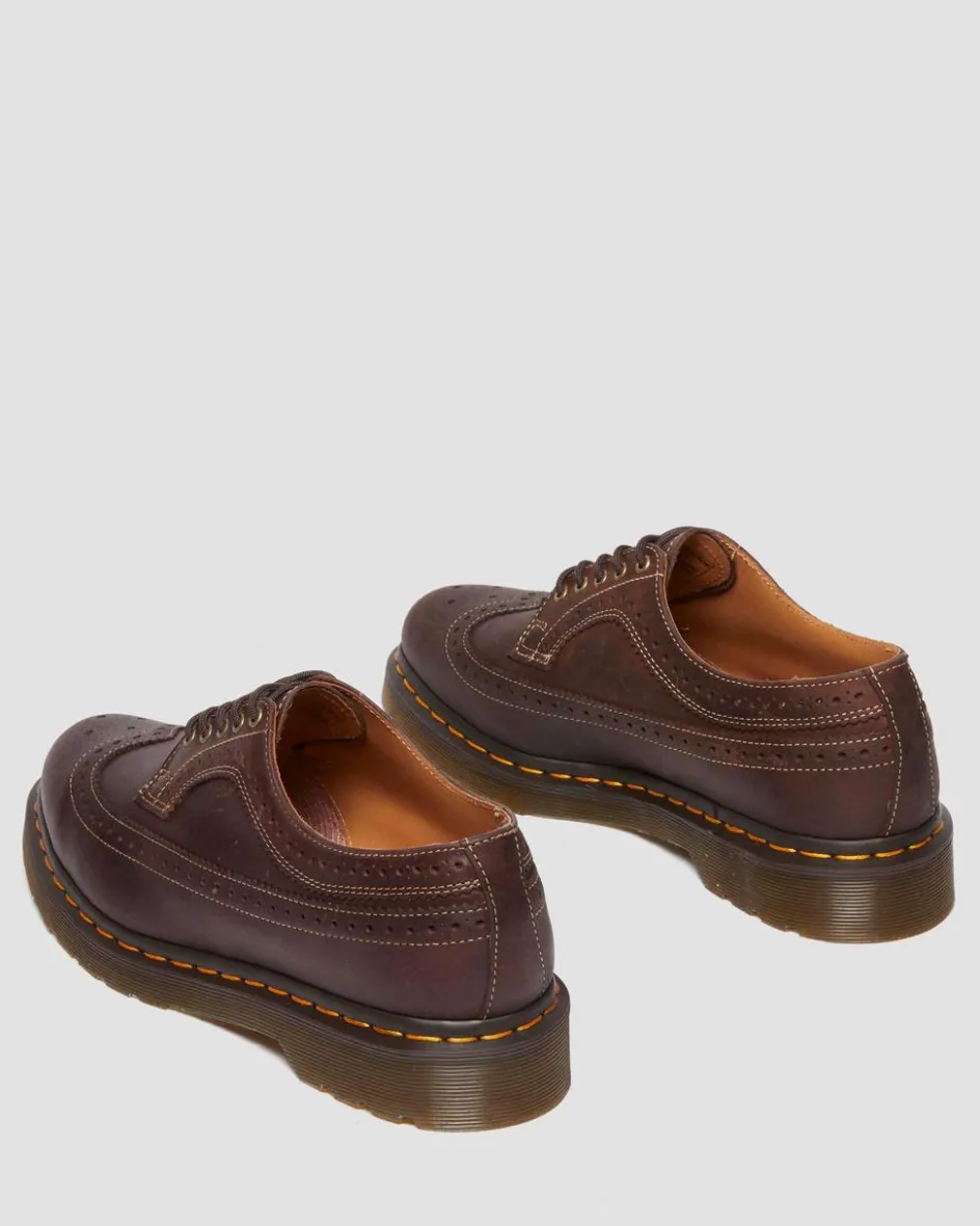 Dr. Martens Shoes|Shoes*3989 Crazy Horse leather brogue shoes in Dark Brown Dark Brown — Crazy Horse