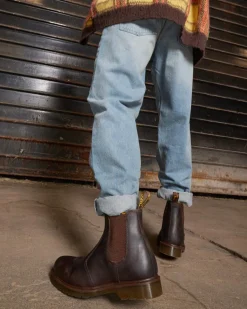 Dr. Martens Originals|Last Chance Styles*2976 Crazy Horse Leather Chelsea Boots in Brown Brown — Crazy Horse