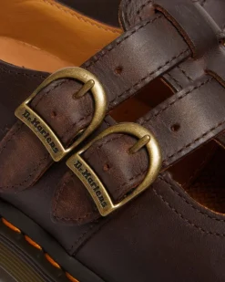 Dr. Martens Originals|Shoes*8065 Crazy Horse Leather Mary Jane Shoes in Dark Brown Dark Brown — Crazy Horse