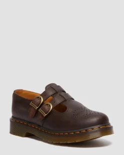 Dr. Martens Originals|Shoes*8065 Crazy Horse Leather Mary Jane Shoes in Dark Brown Dark Brown — Crazy Horse