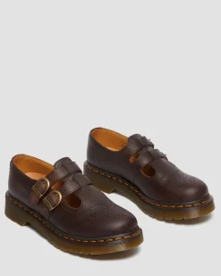 Dr. Martens Originals|Shoes*8065 Crazy Horse Leather Mary Jane Shoes in Dark Brown Dark Brown — Crazy Horse