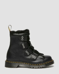 Dr. Martens Winter Boots|Last Chance Styles*1460 Faux Fur Lined Leather Lace Up Boots in Black