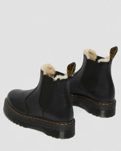 Dr. Martens Boots|Chelsea Boots*2976 Faux Fur Lined Platform Chelsea Boots in Black Black — Pisa