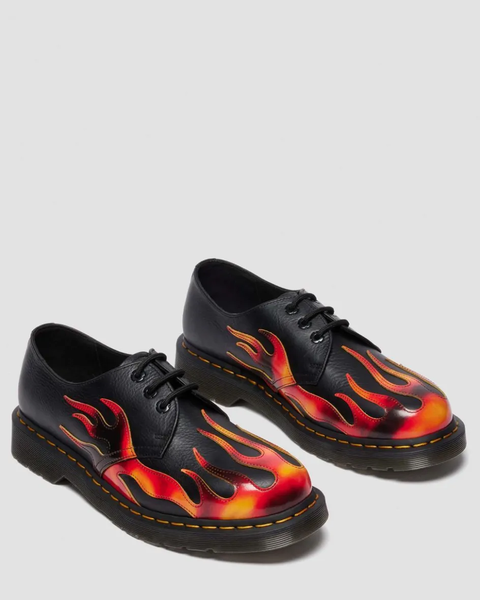 Dr. Martens Last Chance Styles|Last Chance Styles*1461 FLAME in Black BLACK+VIBRANT RED+DMS YELLOW