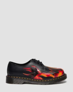 Dr. Martens Last Chance Styles|Last Chance Styles*1461 FLAME in Black BLACK+VIBRANT RED+DMS YELLOW