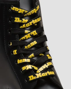 Dr. Martens Accessories|Laces*55 Inch Flat Shoe Laces (8-10 Eye) in Black Black+Yellow — Tetoron