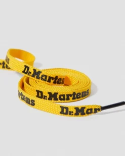 Dr. Martens Accessories|Laces*55 Inch Flat Shoe Laces (8-10 Eye) in Yellow Yellow+Black — Tetoron