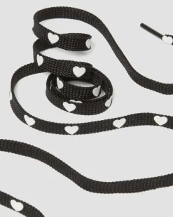 Dr. Martens Accessories|Laces*55 Inch Heart Flat Shoe Lace (8-10 Eye) in Black Black — Tetoron