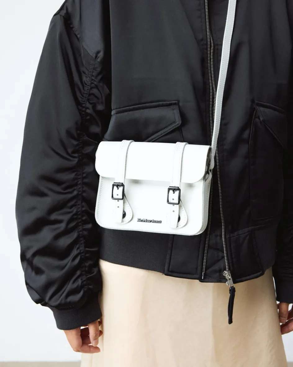 Dr. Martens Last Chance Styles|Last Chance Styles*7 Inch Leather Crossbody Bag in White White — Smooth Leather