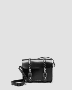 Dr. Martens Last Chance Styles|Last Chance Styles*7 Inch Studded Leather Satchel in Black Black — Polished Smooth