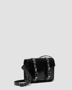 Dr. Martens Last Chance Styles|Last Chance Styles*7 Inch Studded Leather Satchel in Black Black — Polished Smooth