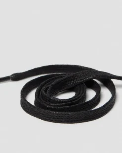 Dr. Martens Accessories|Laces*26 Inch Waxed Flat Shoe Laces (3 Eye) in Black Black — Tetoron