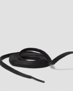 Dr. Martens Accessories|Laces*55 Inch Waxed Flat Shoe Laces (8-10 Eye) in Black Black — Tetoron