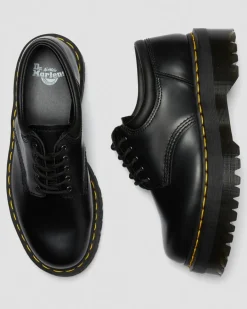 Dr. Martens Stand Tall: Platform Shoes|Shoes*8053 Leather Platform Casual Shoes in Black Black — Polished Smooth