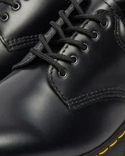 Dr. Martens Stand Tall: Platform Shoes|Shoes*8053 Leather Platform Casual Shoes in Black Black — Polished Smooth