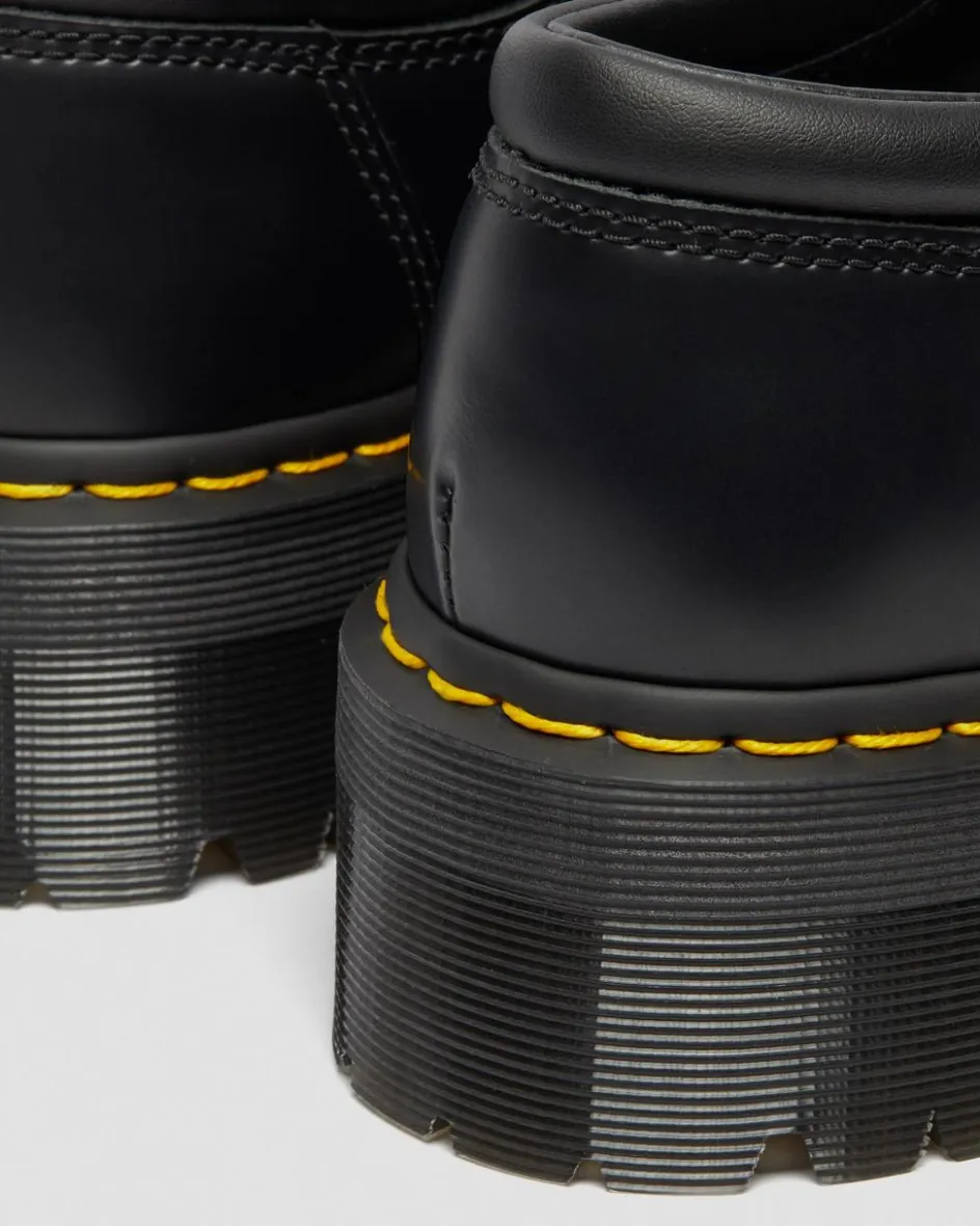 Dr. Martens Stand Tall: Platform Shoes|Shoes*8053 Leather Platform Casual Shoes in Black Black — Polished Smooth
