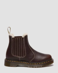 Dr. Martens Winter Boots|Brown & Tan Boots And Shoes*2976 Leonore II Faux Fur Lined Grizzly Leather Chelsea Boots in Dark Brown Dark Brown — Grizzly