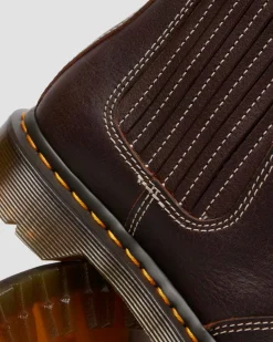 Dr. Martens Winter Boots|Brown & Tan Boots And Shoes*2976 Leonore II Faux Fur Lined Grizzly Leather Chelsea Boots in Dark Brown Dark Brown — Grizzly