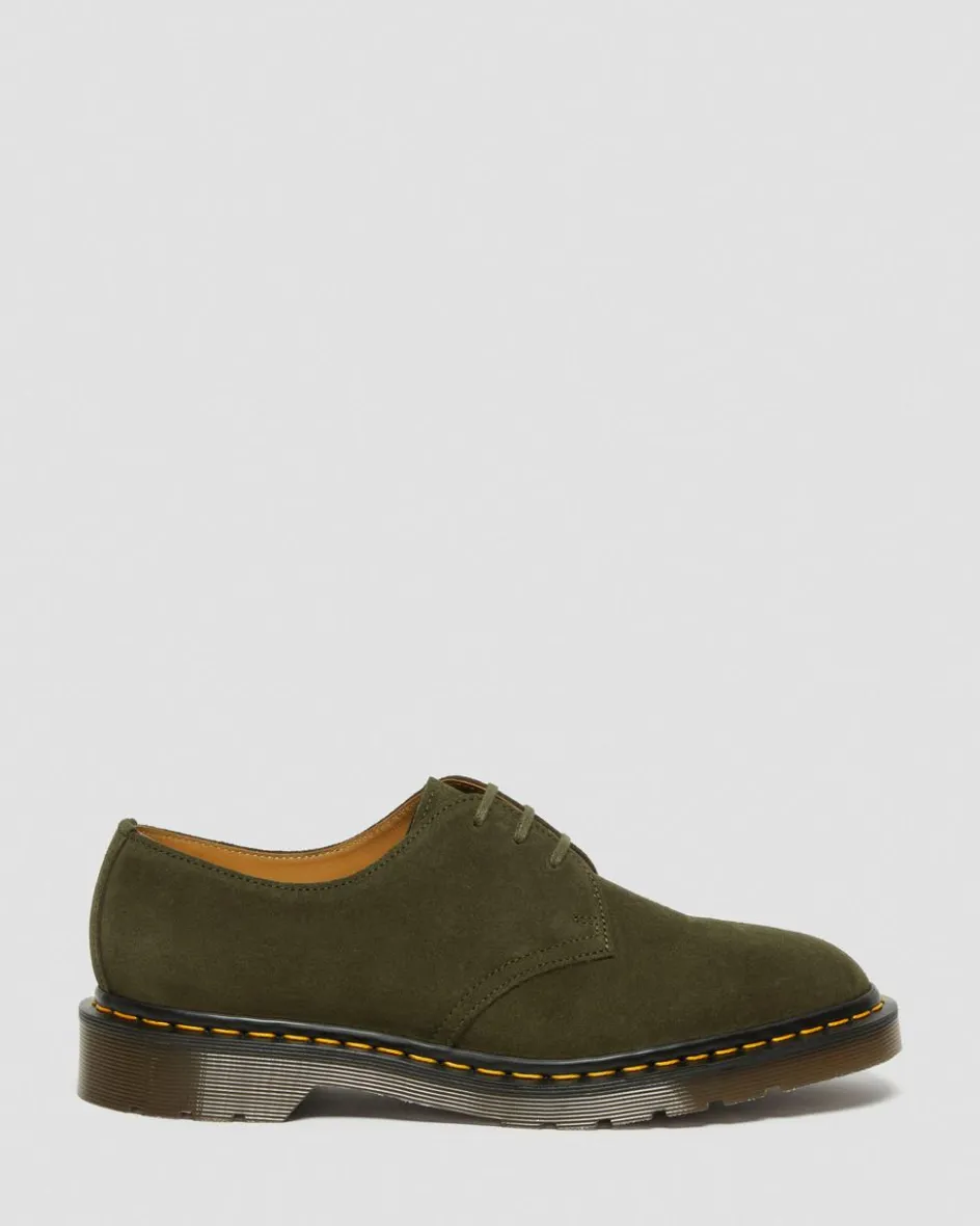 Dr. Martens Last Chance Styles|Last Chance Styles*1461 Made in England Buck Suede Oxford Shoes in Green Green — Buck Suede