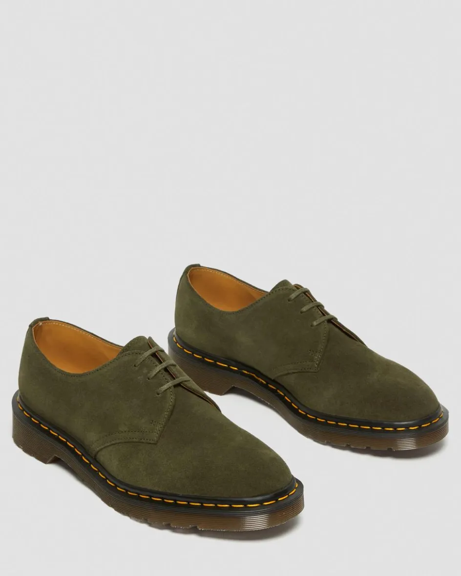 Dr. Martens Last Chance Styles|Last Chance Styles*1461 Made in England Buck Suede Oxford Shoes in Green Green — Buck Suede
