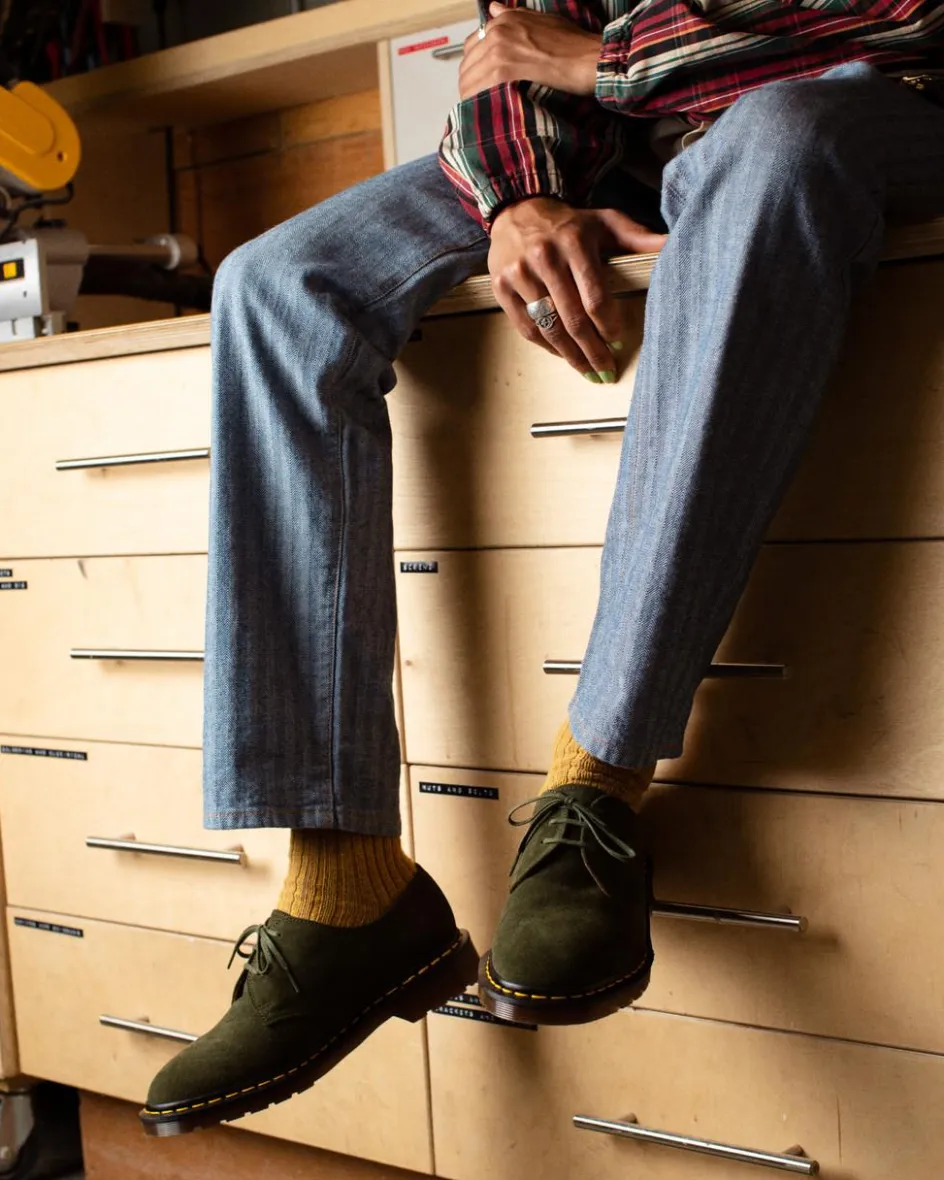 Dr. Martens Last Chance Styles|Last Chance Styles*1461 Made in England Buck Suede Oxford Shoes in Green Green — Buck Suede