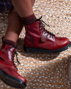 Dr. Martens New And Featured|Boots*1460 Made In England Classic Calf Leather Boots in Burgundy Burgundy — Classic Calf