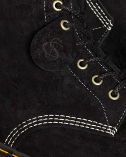 Dr. Martens Last Chance Styles|Last Chance Styles*1460 Made in England Emboss Suede Lace Up Boots in Black