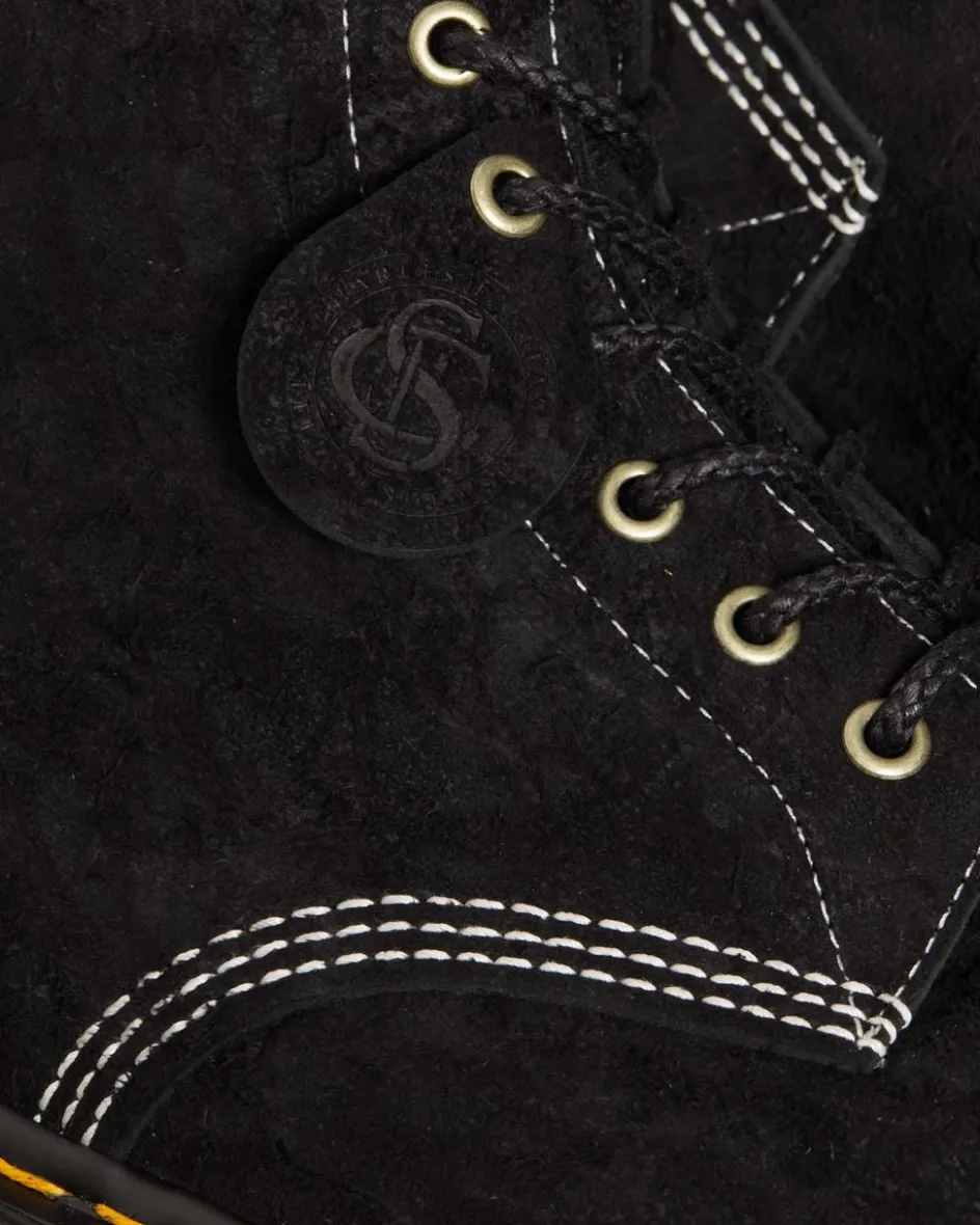 Dr. Martens Last Chance Styles|Last Chance Styles*1460 Made in England Emboss Suede Lace Up Boots in Black