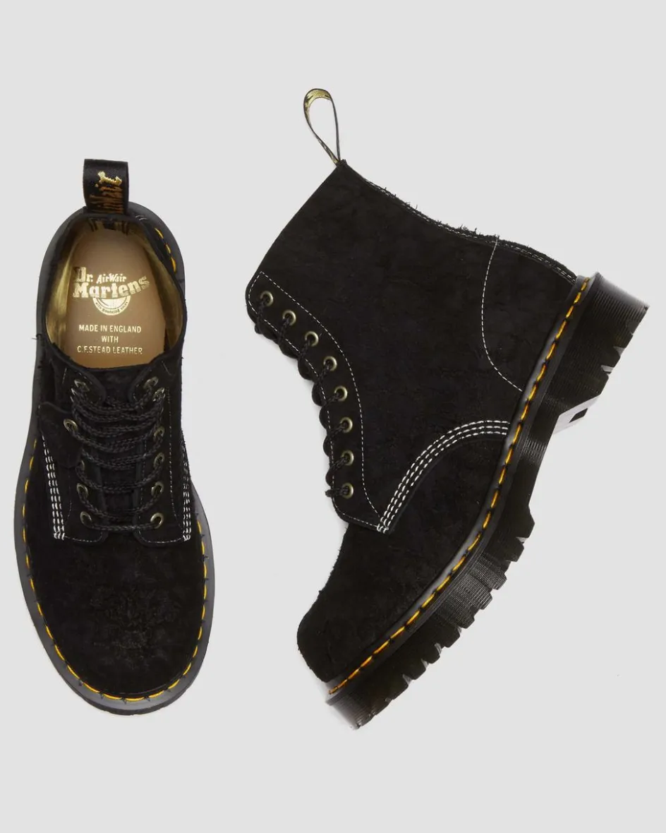 Dr. Martens Last Chance Styles|Last Chance Styles*1460 Made in England Emboss Suede Lace Up Boots in Black