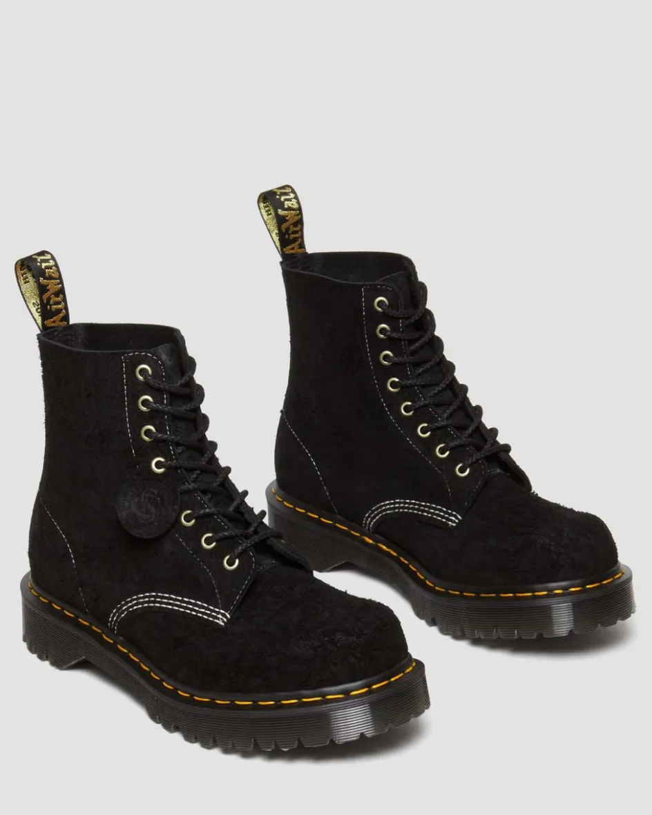 Dr. Martens Last Chance Styles|Last Chance Styles*1460 Made in England Emboss Suede Lace Up Boots in Black