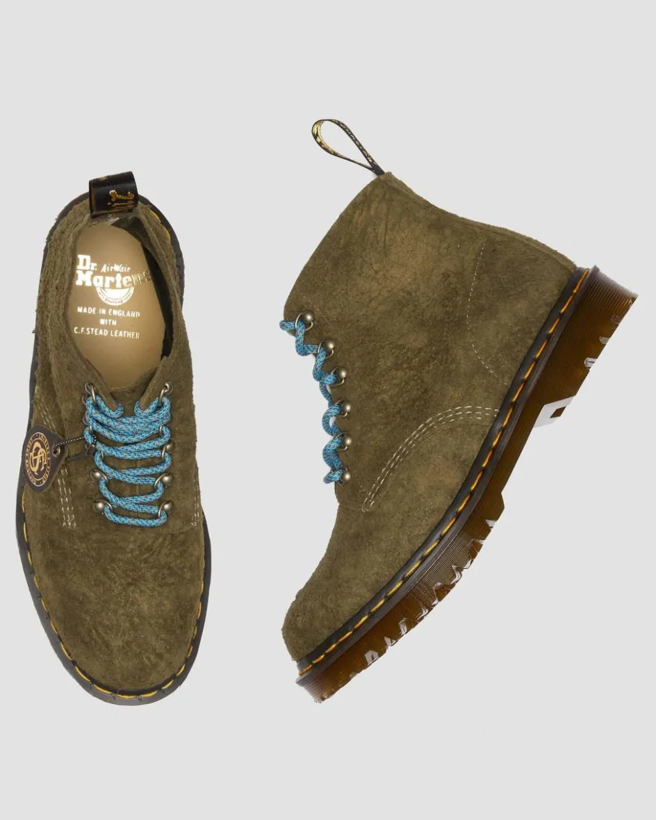 Dr. Martens Last Chance Styles|Last Chance Styles*101 Made in England Hardware Suede Ankle Boots in OLIVE