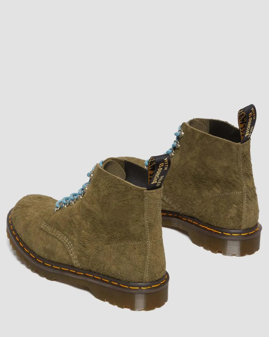 Dr. Martens Last Chance Styles|Last Chance Styles*101 Made in England Hardware Suede Ankle Boots in OLIVE